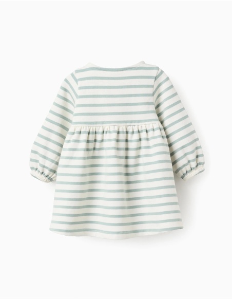 VESTIDO RAYAS BLANCO/VERDE AGUA