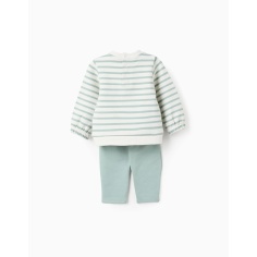 SUDADERA + PANTALÓN RAYAS BLANCO/VERDE AGUA 2