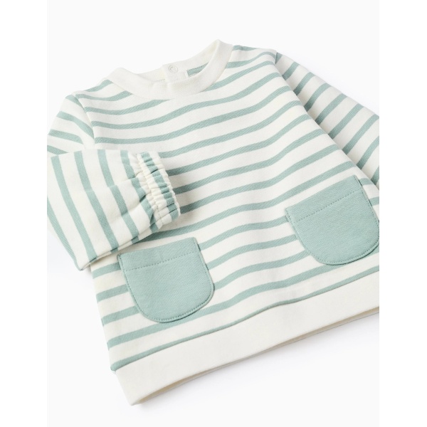 SUDADERA + PANTALÓN RAYAS BLANCO/VERDE AGUA