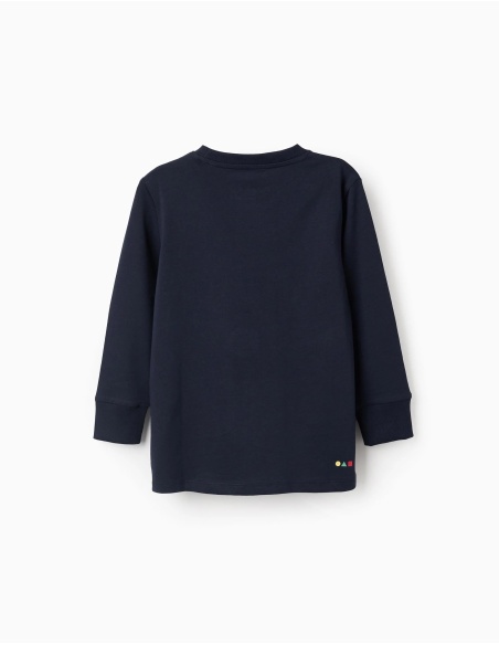 CAMISETA MANGA LARGA AZUL OSCURO