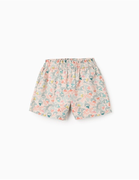 SHORT FLORAL BEIGE