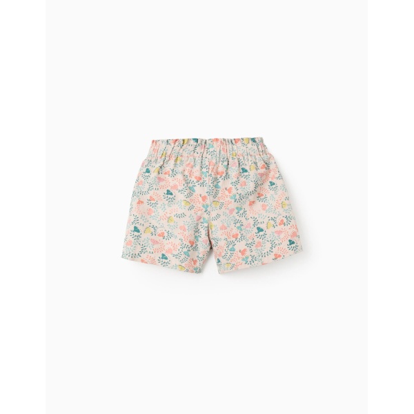 SHORT FLORAL BEIGE