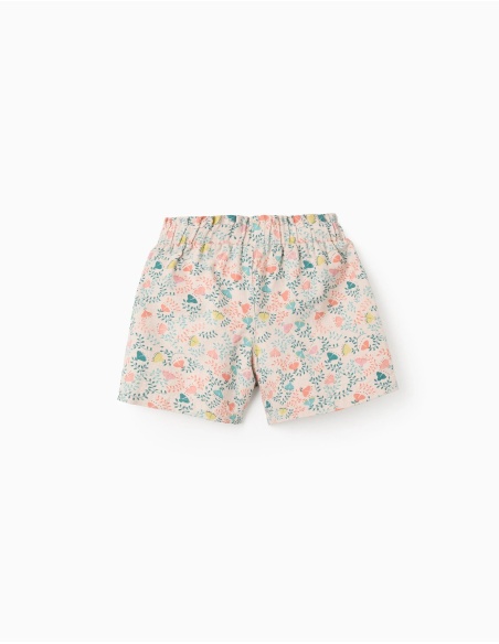 SHORT FLORAL BEIGE