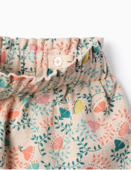 SHORT FLORAL BEIGE
