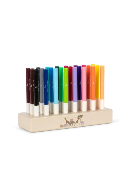 MARKERS IN WOODEN BLOCK 24 KONGES