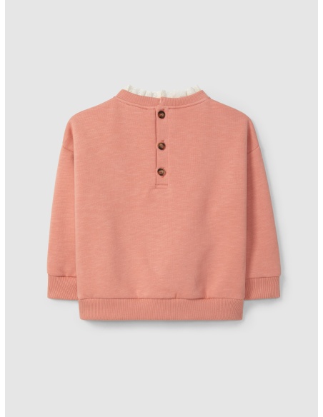 SUDADERA FLOR CORAL LARANJINHA