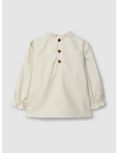 BLUSA CON SMOCKS LARANJINHA