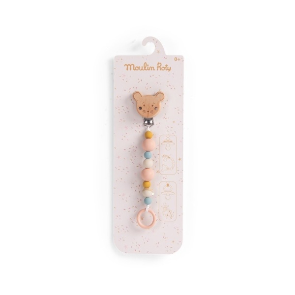 PORTA CHUPETE MADERA Y SILICIONA