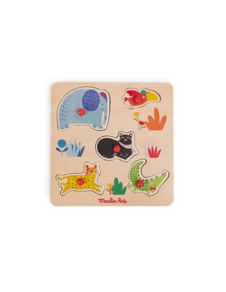 PUZZLE ENCAJABLE 5 ANIMALES TOUPITIS