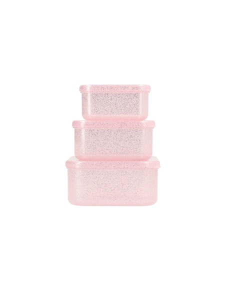 3 CAJAS ALMUERZO GLITTER