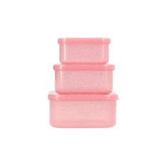 3 CAJAS ALMUERZO GLITTER ROSA 2