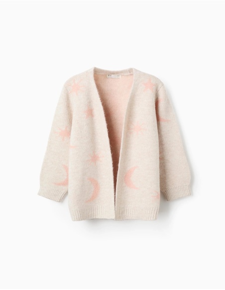 CHAQUETA BEIGE CON ROSA