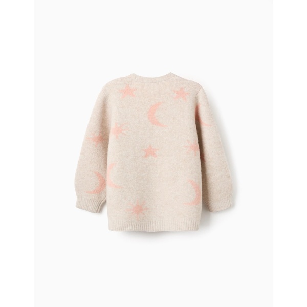 CHAQUETA BEIGE CON ROSA