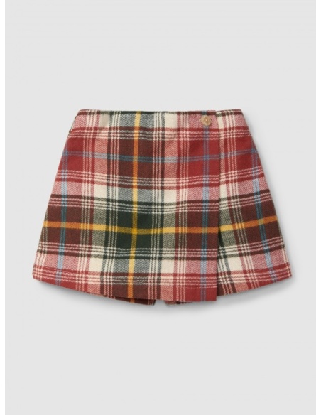 FALDA PANTALON CUADROS LARANJINHA