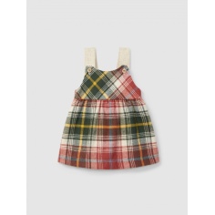 FALDA CON PETO CUADROS LARANJINHA