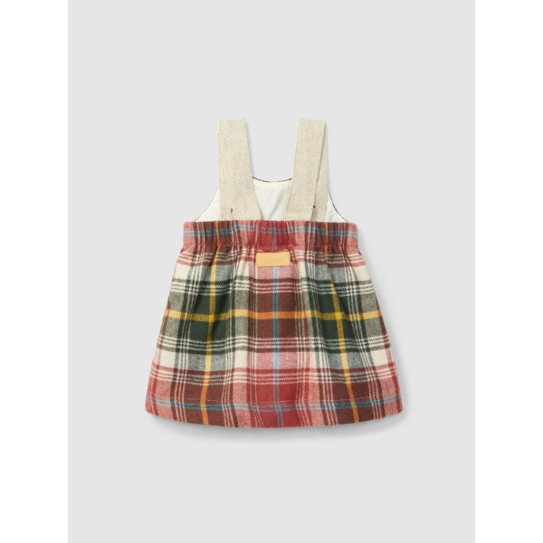 FALDA CON PETO CUADROS LARANJINHA