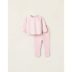 CONJUNTO PUNTO RAYAS ROSA