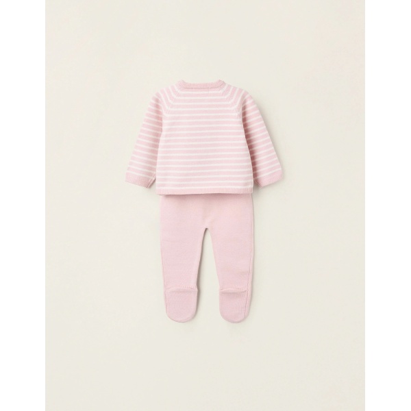 CONJUNTO PUNTO RAYAS ROSA