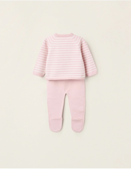 CONJUNTO PUNTO RAYAS ROSA