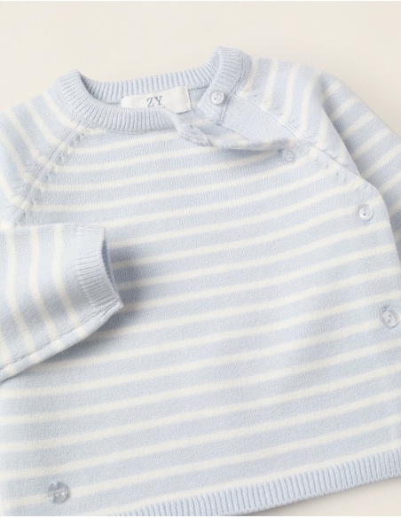 CONJUNTO DE PUNTO RAYAS AZUL