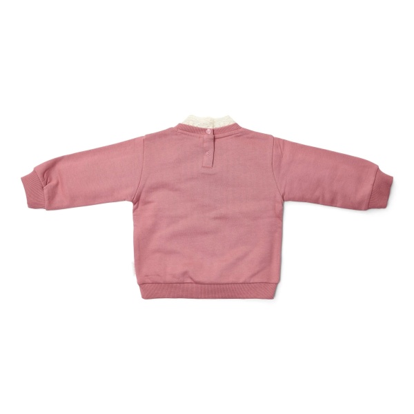 SUDADERA CUELLO BORDADO ROSADO
