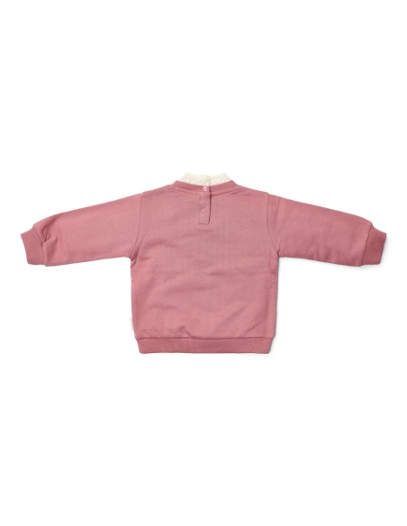 SUDADERA CUELLO BORDADO ROSADO
