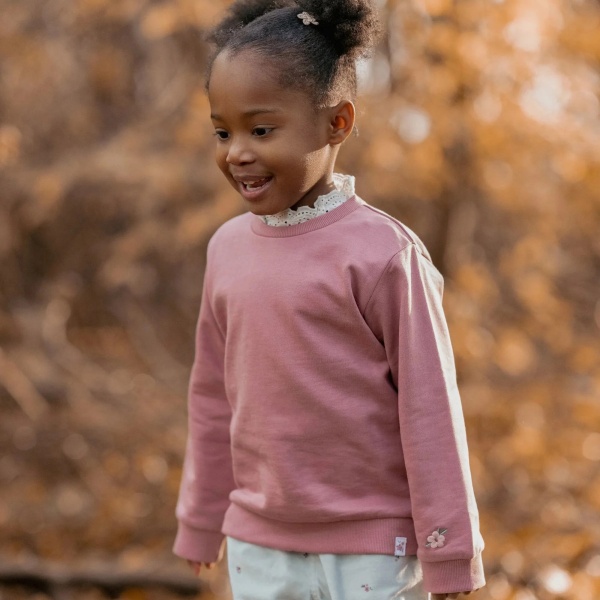 SUDADERA CUELLO BORDADO ROSADO