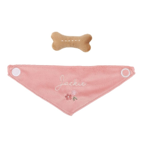 PERRITO PELUCHE JACKIE CON BOLSA ROSA