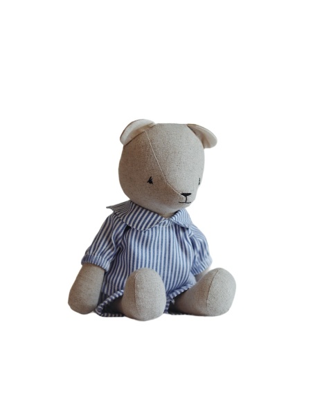 OSITO CON CONJUNTO DE RAYAS AZULES QUBASHI