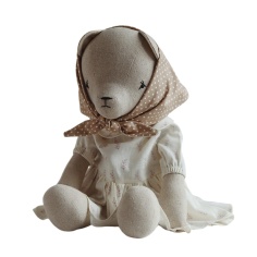 MAMÁ OSO CON VESTIDO DE HOJAS ROSAS QUBASHI