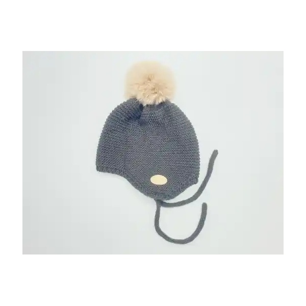 GORRO PUNTO BOBO GRUESO AZUL TEJANO