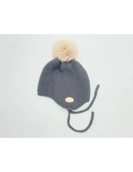 GORRO PUNTO BOBO GRUESO AZUL TEJANO