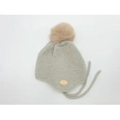 GORRO PUNTO BOBO GRUESO BEIGE 2