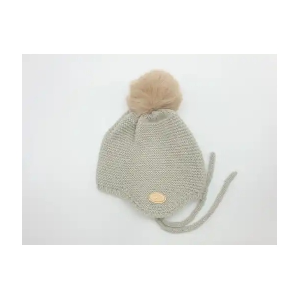 GORRO PUNTO BOBO GRUESO BEIGE