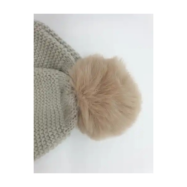 GORRO PUNTO BOBO GRUESO BEIGE