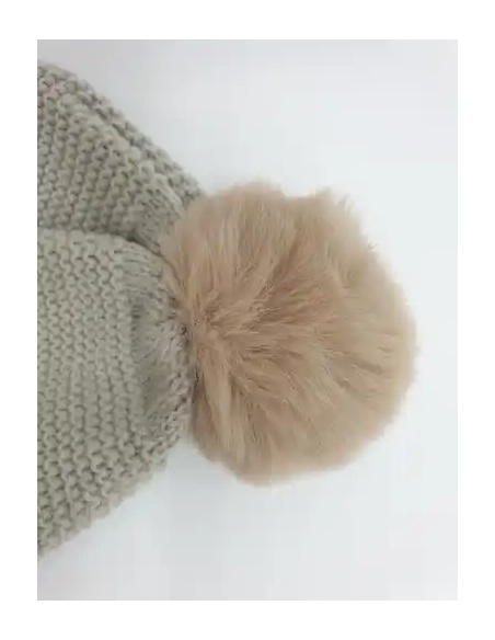 GORRO PUNTO BOBO GRUESO BEIGE
