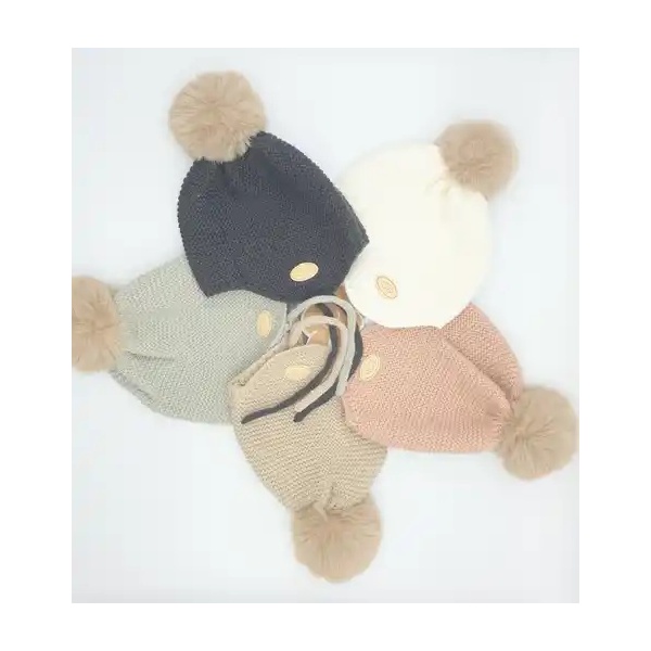 GORRO PUNTO BOBO GRUESO BEIGE