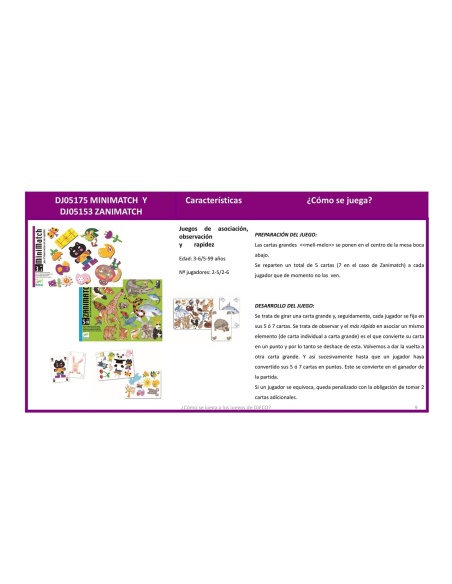 CARTAS MINIMATCH DJECO