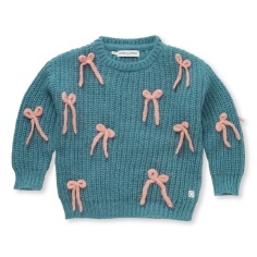 GIRL SWEATER BOWS SPROET AND SPROUT