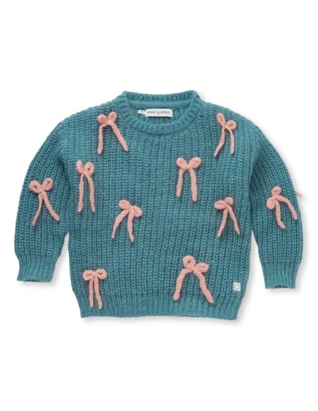 GIRL SWEATER BOWS SPROET AND SPROUT