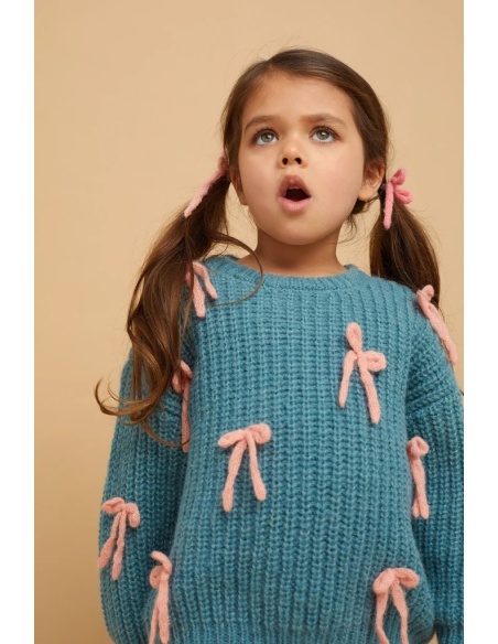 GIRL SWEATER BOWS SPROET AND SPROUT
