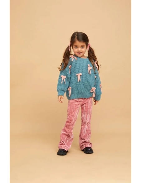 GIRL SWEATER BOWS SPROET AND SPROUT