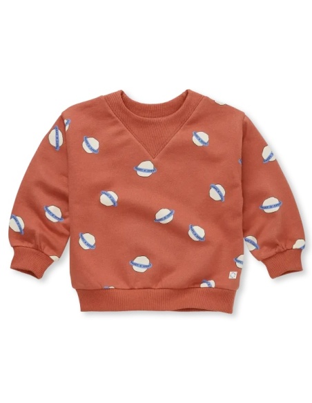 SWEAT SHIRT RIB NECK SATURN PRINT