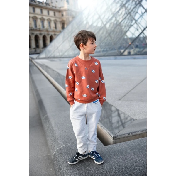 SWEAT SHIRT RIB NECK SATURN PRINT