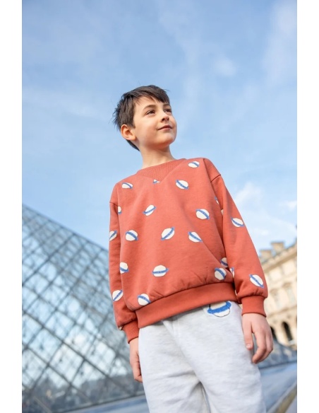 SWEAT SHIRT RIB NECK SATURN PRINT