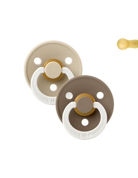 2 CHUPETES NOCTURNOS BIBS VAINILLA - DARK OAK / 6-18 MESES