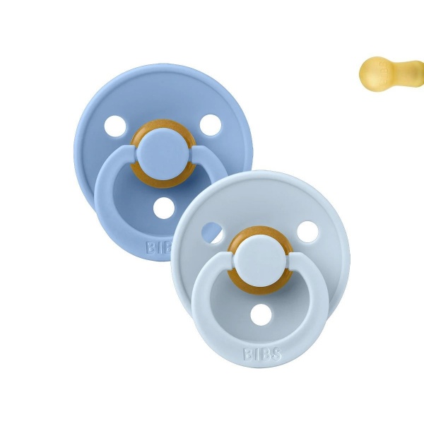 2 CHUPETES BIBS SKY BLUE - BABY BLUE / 0-6 MESES