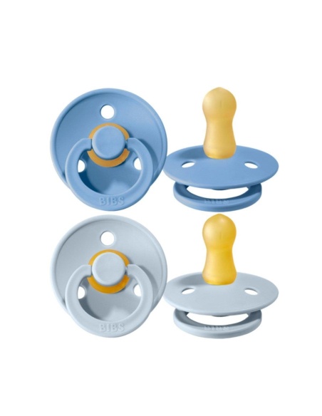 2 CHUPETES BIBS SKY BLUE - BABY BLUE / 0-6 MESES