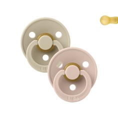 2 CHUPETES BIBS VAINILLA - BLUSH / 0-6 MESES