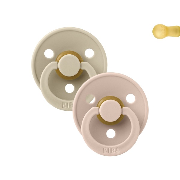 2 CHUPETES BIBS VAINILLA - BLUSH / 0-6 MESES